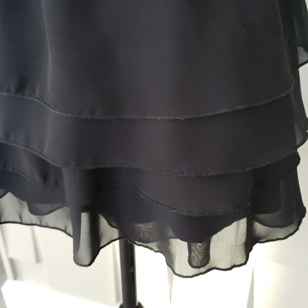 Catch My mini skirt black tiered ruffle mini elastic waist Size Small Juniors - Picture 4 of 5